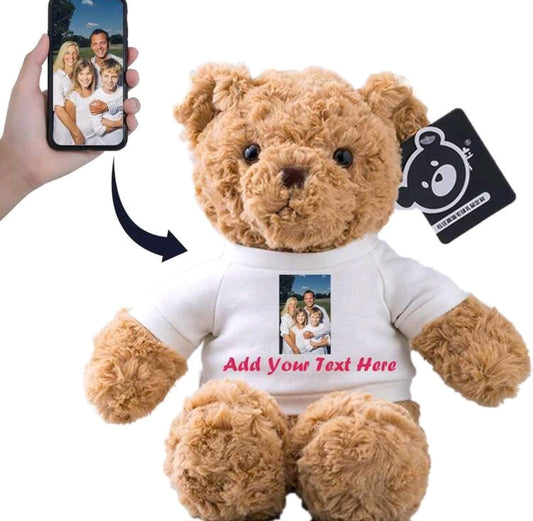 Personalised Teddy Bear with Custom Photo and Text
