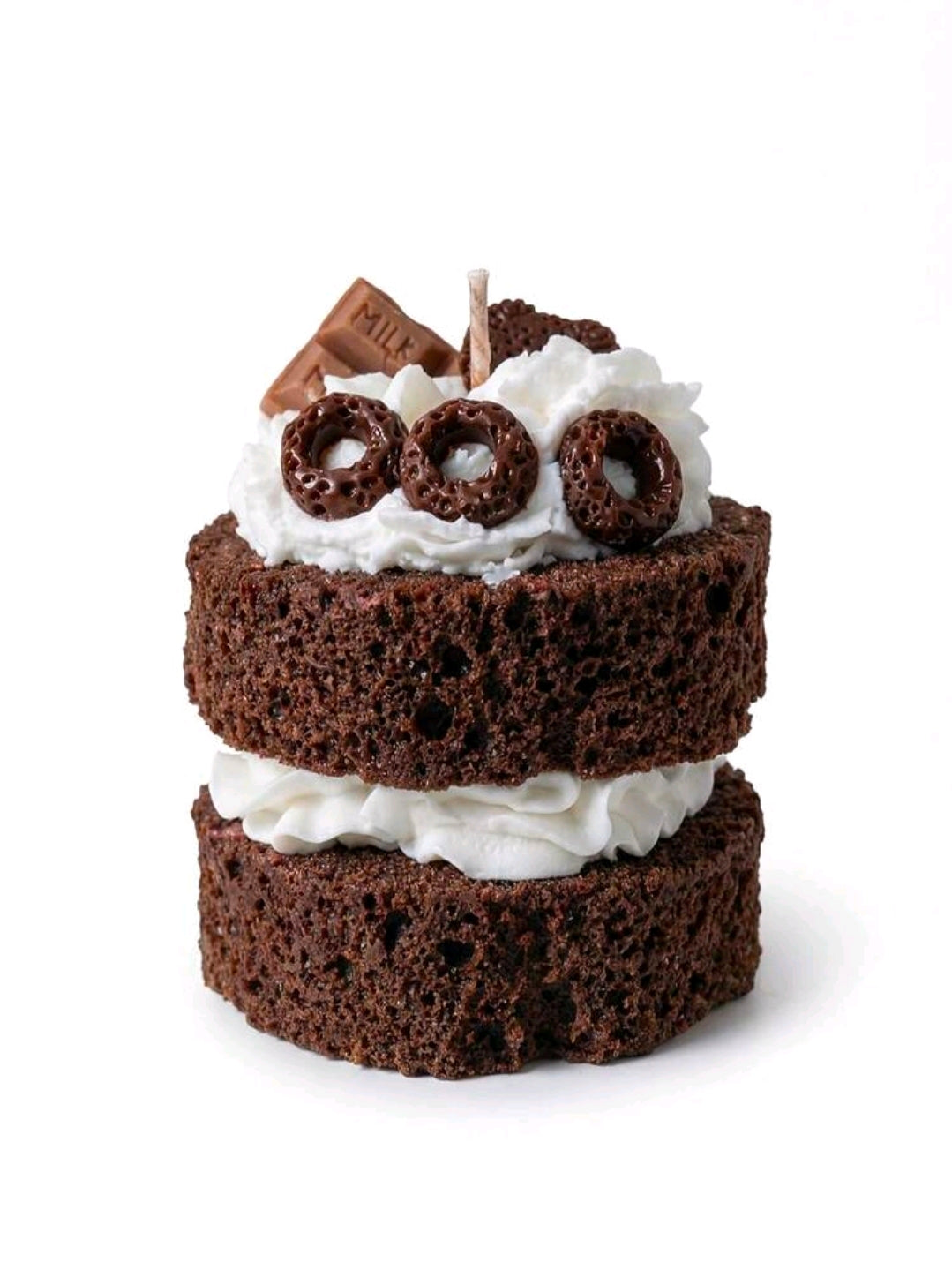 Realistic Chocolate Cake Dessert Candle