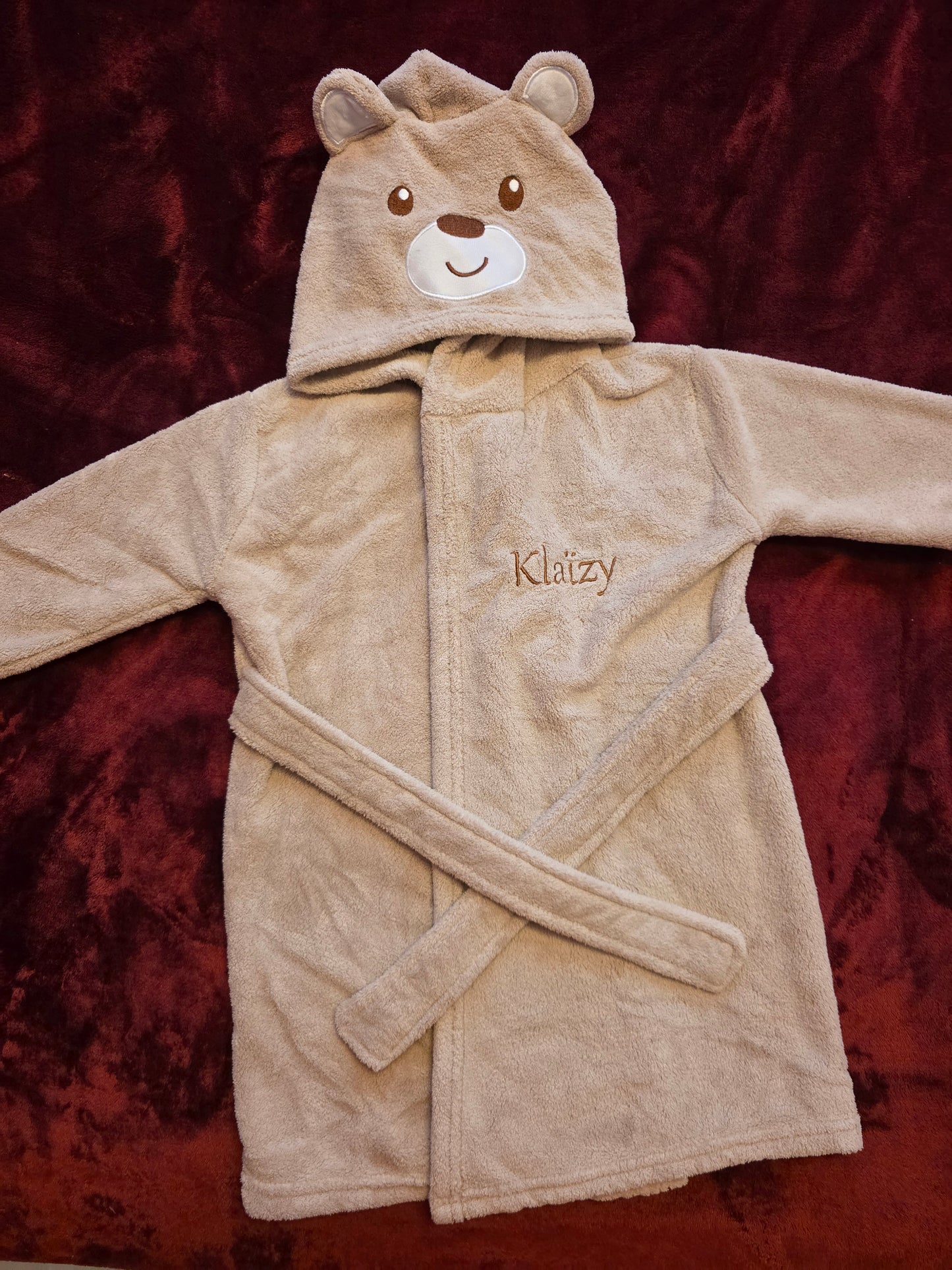 Personalised Baby Hooded Bathrobe 12-24 Months