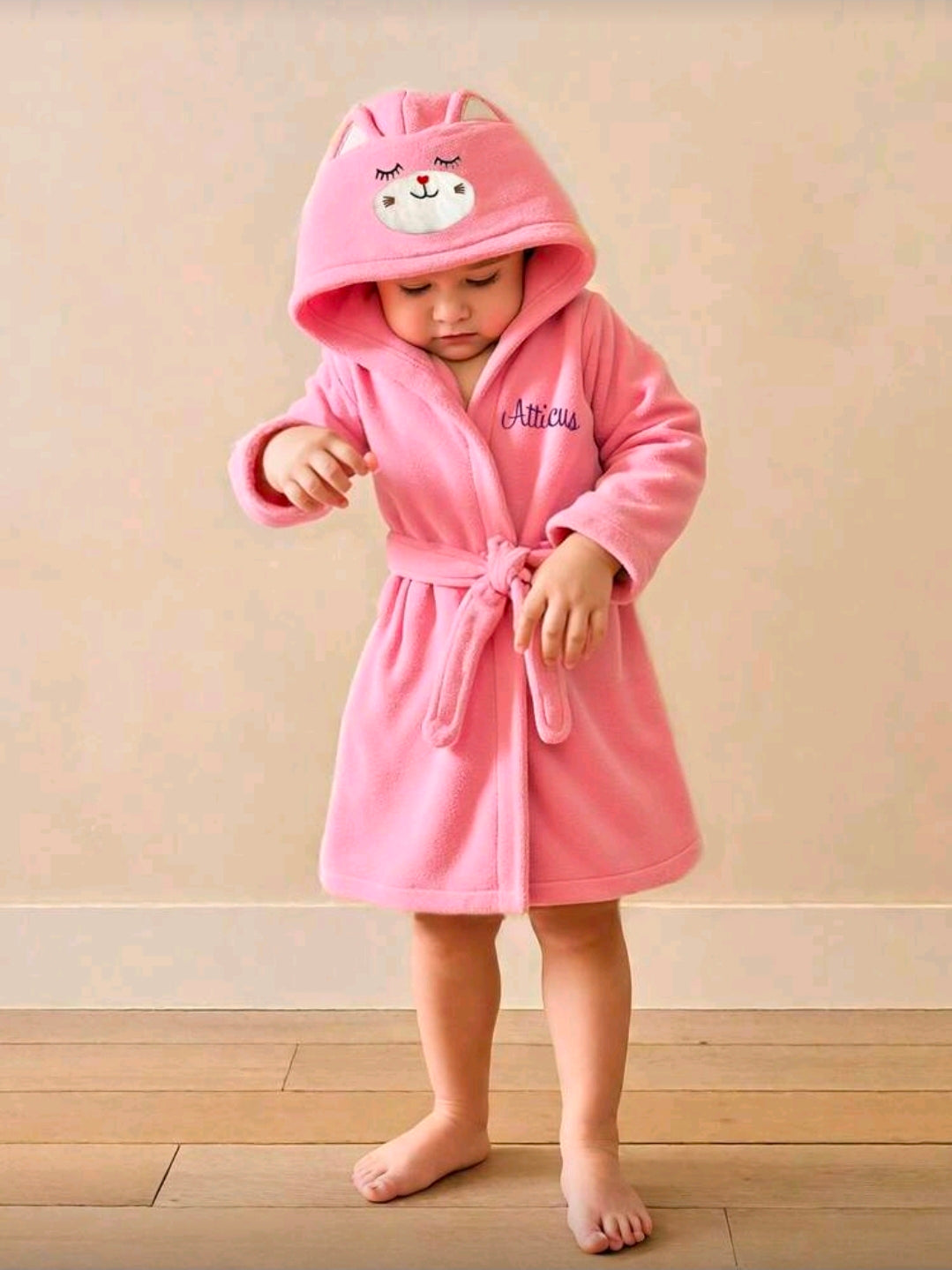 Personalised Baby Hooded Bathrobe 12-24 Months