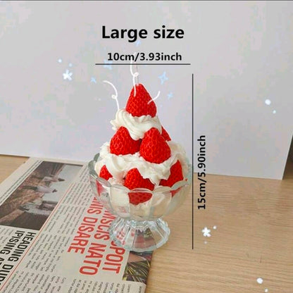 Strawberry Cream Dessert Candle