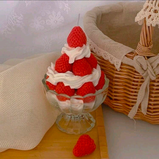 Strawberry Cream Dessert Candle