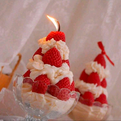 Strawberry Cream Dessert Candle