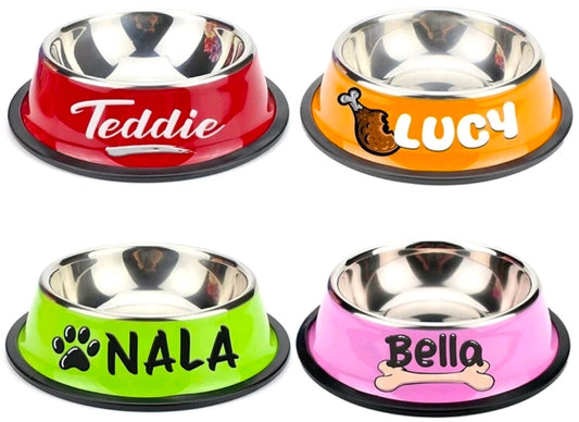 Personalised Pet Bowl – Custom Name Dog & Cat Food Bowl