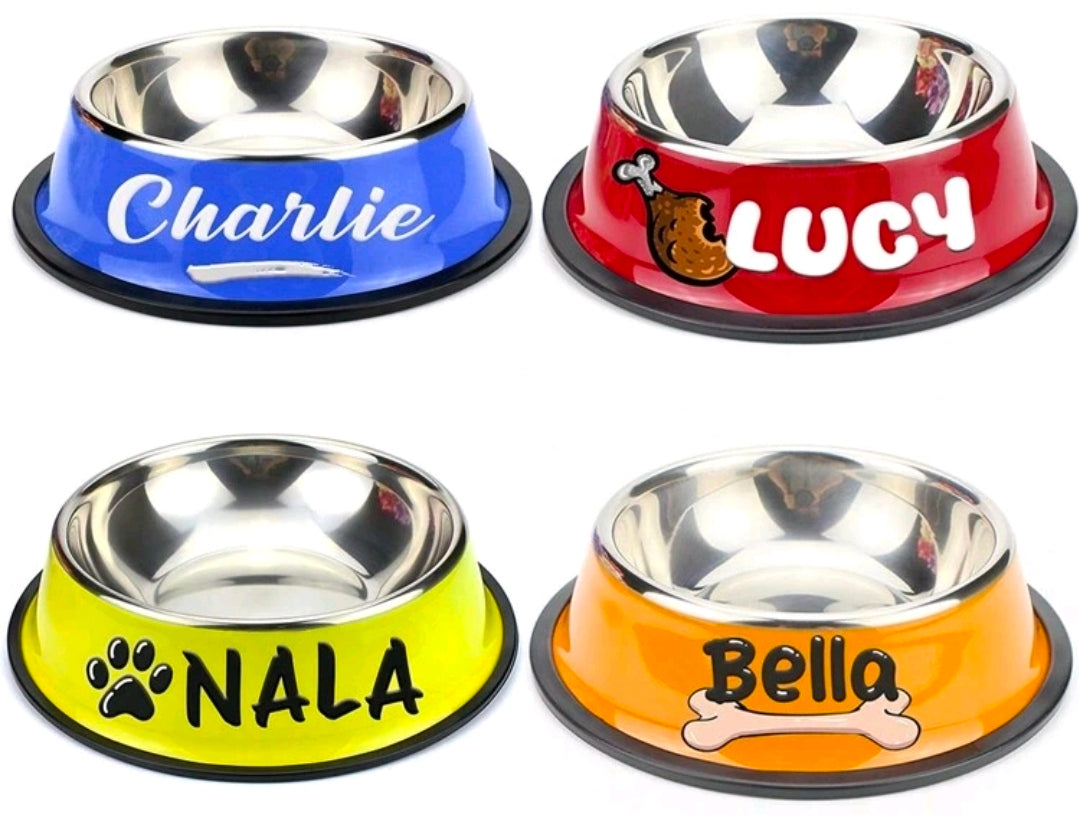 Personalised Pet Bowl – Custom Name Dog & Cat Food Bowl