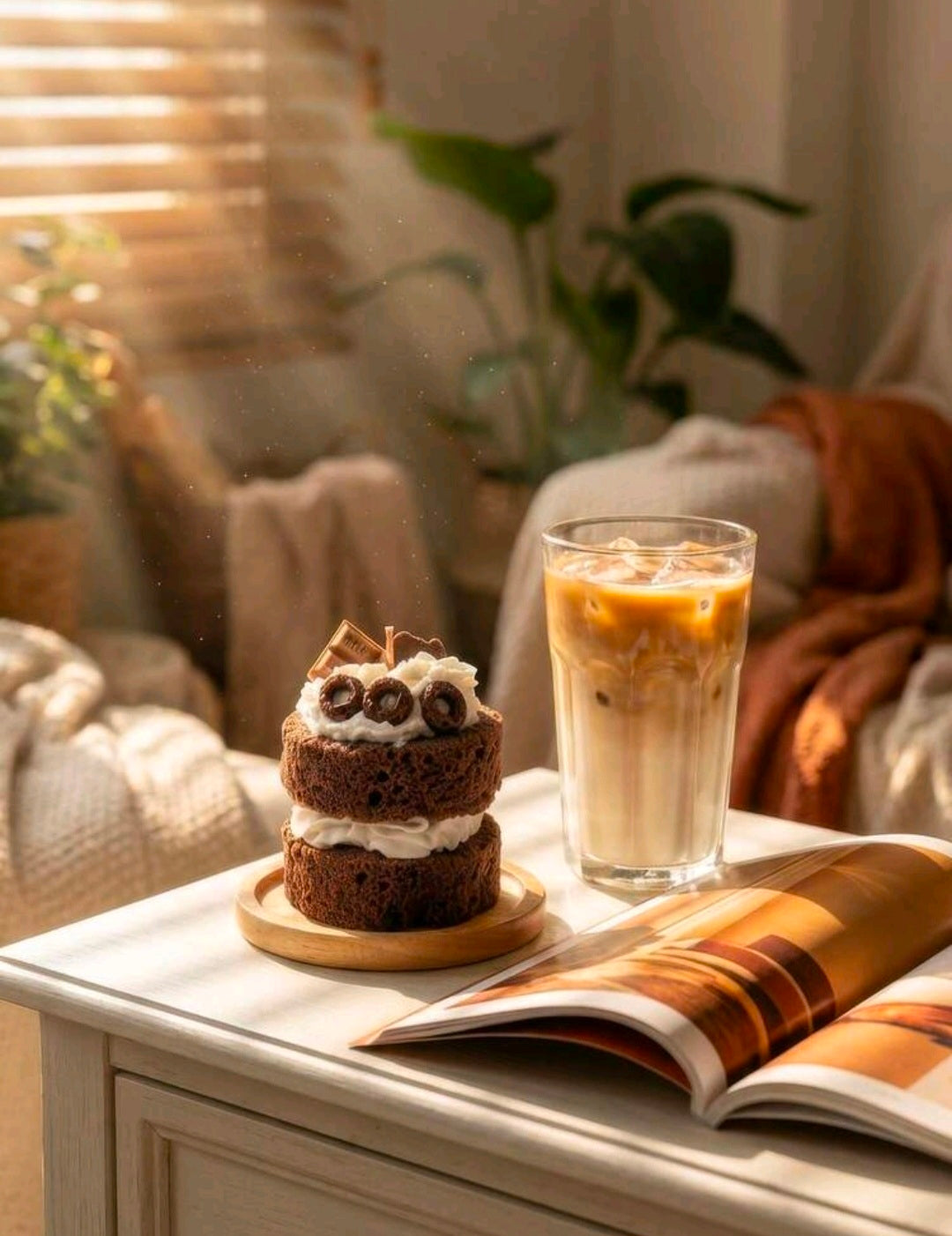 Realistic Chocolate Cake Dessert Candle