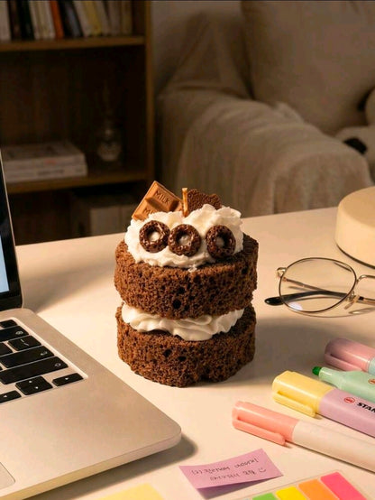Realistic Chocolate Cake Dessert Candle